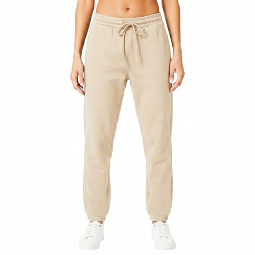 Light & Shade Jogging Femme Fleece – Pantalon Sweat avec Cordon, Coupe Ajustée Tapered et Poches, Jogger Confortable pour Gym Sport et Loungewear (Sable, XS)