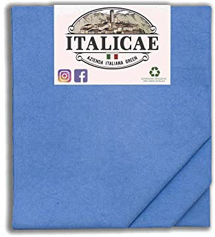 ITALICAE - panno microfibra vetri MADE IN ITALY - azzurro 3PZ 40x35cm - Panni vetri senza aloni ultra assorbenti perfetti per le finestre - professionale pulisce senza spray