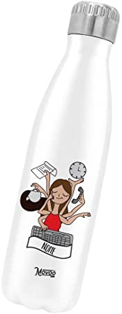 Borraccia Termica Bottiglia Termica Acciaio Inox 500ml Bottiglia Termica Made in Italy Ecologica Thermos 24 Ore Freddo & 12 h Caldo - Personalizzata con nome - Segretaria Donna