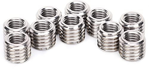 Dado di Riparazione da 10 Pezzi, Interno M8x1,25 Mm Esterno M12x1,75 Mm Inserti Filettati Scanalati Riparazione Strumento di Conversione del Dado di Riduzione della Filettatura in Acciaio Inossidabile