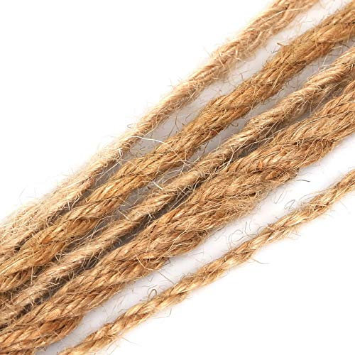 Garten Schnur 10 Meter 2/4 / 6mm Natürliche Sackleinen Hessian Jute Beine Schnur Hanf Seil Für rustikale Hochzeit Dekoration Geschenk Wrap DIY Scrapbooking Florist (Color : 6MM)