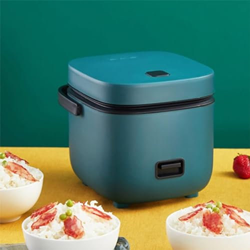 PanHuiWen Rice Cooker Small for 2 People, Microwave Rice Cooker Small Korean Micro Rice Cooker 1.2 Litre, with Steamer Keep Warm Functionality,Green