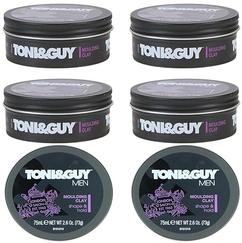 6x Toni&Guy Men Formmeter Moulding Clay Halt & Textur 75ml (6er Pack)