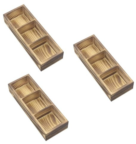 MAGICLULU 3 Stück 3 Aufbewahrungsbox aus Holz Lagerschränke aus Holz Sockenschublade Vorratsbehälter Kaffeebar-Organizer Gewürzpaket-Organizer Lagerung Veranstalter Cafe Teebeutel Büro