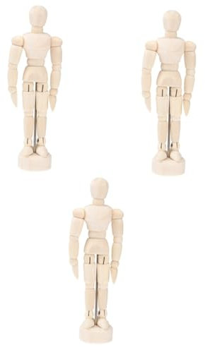 Hohopeti 9stücke Holzfigur Gliederpuppen Für Künstler Flexible Mannequins Für Skizzen Und Dekoration Für Büro Und Zuhause Beige
