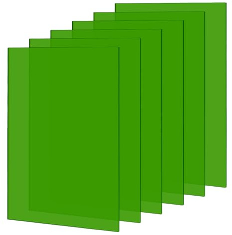 PH PandaHall Acrylplatten, grün, durchscheinend, farbige Acrylplatten, gegossene Acrylplatten, Acryl zum Schneiden, Gravieren, Schilder, DIY-Projekte, 18 x 12 cm, 3 mm dick, 6 Stück