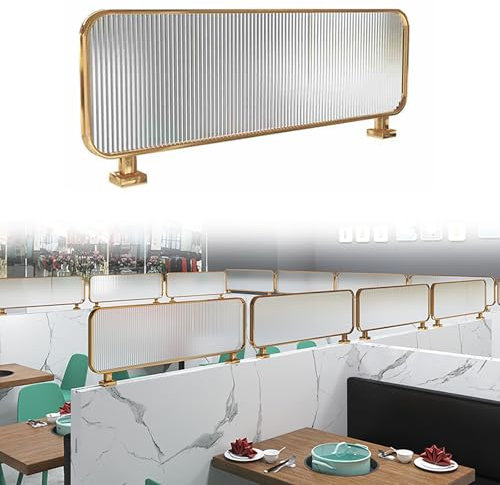 Trennwände for Essbereiche, Plexiglas-Schutzschirm, niedrige Trennwand for Arbeitsplatten, kurzer Restaurant-Sichtschutzzaun for Schlafzimmer, Küche, Büro, Restaurant, Hoteldekor(Gold,80*60cm/31*24in)