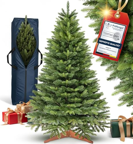 Amari ® Albero di Natale Artificiale (220 cm) – Abete Finto Realistico Christmas Tree – Albero Natalizio Artificiale – Albero di Natale Pieghevole