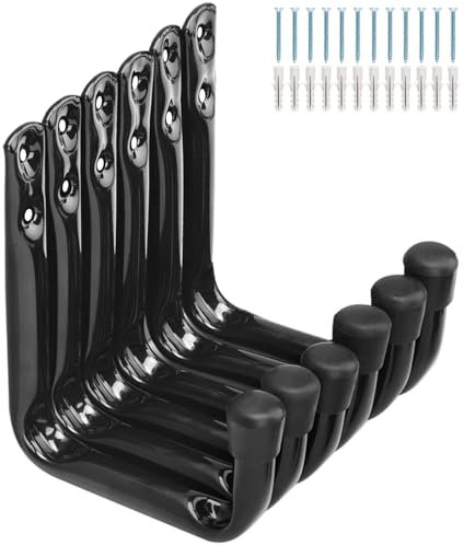 Garagenhaken, 6 Stück Utility-Haken zum Aufhängen von strapazierfähigen Gegenständen, Stuhlaufbewahrungshaken, wandmontierte Garagenaufhängungshalterungen, Haken für Leiter, Fahrrad, Schlauch, Gartenw