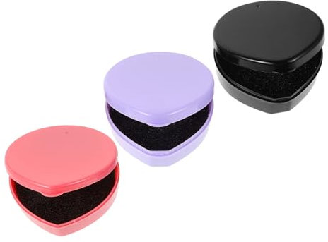 FRCOLOR 3pcs Makeup Brush Cleaning Box Heart Shaped Includes Brush Cleaner Sponge Cleaner Box for Daily Use