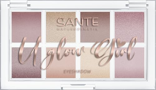 SANTE Naturkosmetik U Glow Girl Eyeshadow Palette 01 My Berry Bestie, 8 hochpigmentierte Lidschatten in Berrytönen, matte & schimmernde Farben, vegan, NATRUE-zertifiziert, Limited Edition