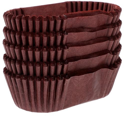 Alipis 1000 mini teglie di carta a forma di barca, vassoi ovali per torte, a prova di grasso, per cuocere torte, pane e carne (marrone)