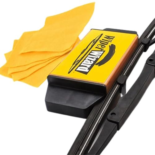 Spizummp Wiper Repair Tools - Car Wiper Strip Repairer Cleaning Brush, Windshield Rubber Groove Trimmer With 5 Cleaning Cloths, Wiper B-lade Sharpener For Car Wiper B-