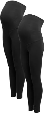 Marks & Spencer Lot de 2 Leggings de Grossesse Taille Haute Noir UK 12 (EU 40)