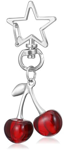 ValueBargain Bag Charm, Taschen Charms Y2K Design Kirschschlüsselanhänger mit Sternverschluss Modernes Retro Accessoire Geräuschlos & Rostfrei Geschenk für Kawaii-Liebhaberinnen