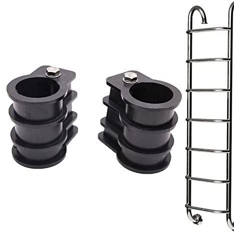 Swimming Pool Ladder Replacement Rubber Bumpers & Bolts with Pool Anchor and Rosette Durable Pool Ladder Accessories for Safety and Stability