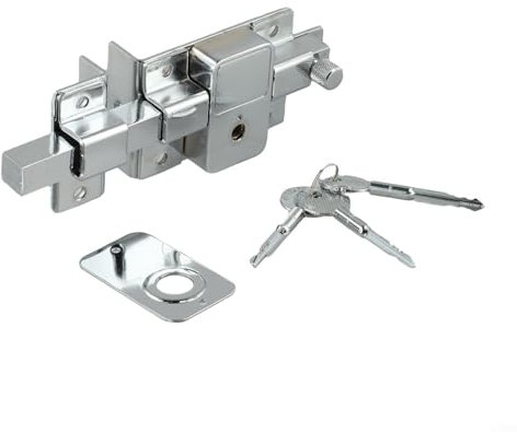 Serratura meccanica antifurto per cancello, vecchia recinzione a croce, in ferro antiruggine, design classico vecchio stile, per porte in ferro, porte in legno, recinzioni da giardino (2009CR