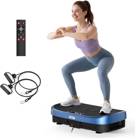 HTM Vibration Plate Exercise Machine - 330lbs Weight Capacity, 120 Speed Levels, Full Body Workout Shake Board for Home Fitness, Toning and Wellness, LED Display, Low Noise Motor