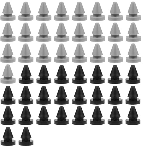 50Pcs Rubber Door Silencer,Door Slam Stopper,Metal Door Rubber Hinge Outlet Door Silencer 1/2 Inch Diameter for Metal Frame(Black+Silver)