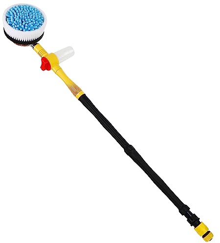 Alipis Spazzola Rotantper Lavaggio Auto con Lungo Pulizia Automatizzata Senza Elettricità Kit Pulizia Auto con Testa Microfibra Resistente per Manutenzione Veicolo