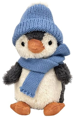 JcvPot Kuscheltier Pinguin 3er Set, 16 cm Weiches Stofftier mit Mütze und Schal, Ideal für Kinder und Erwachsene, Niedliches Geschenk für Geburtstage und Weihnachten