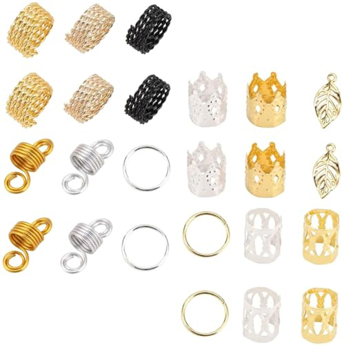 OSALADI Dreadlocks-perlen Flecht-haarspangen Dreadlocks-ring Haarschmuck Für Zöpfe Dreadlocks-haaraccessoires Flechtperlen