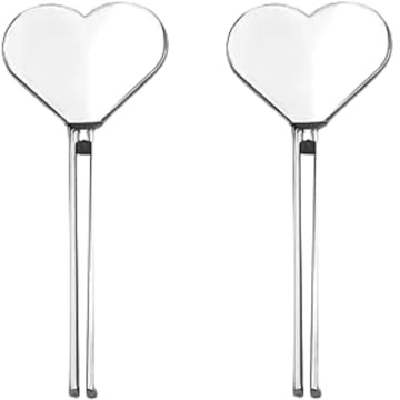 2Pcs Silver Metal Manual Toothpaste Squeezer Heart Stainless Steel Dispenser Tube Squeezer Hand Cream Tube Key Roller Set Bathroom Accessories Daily Living Tube Squeezing Aids