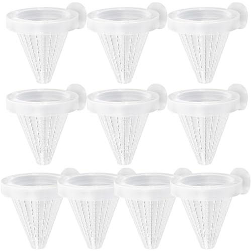 ERINGOGO 10pcs Aquarium Red Worm Feeder Cone with Suction Cup Fish Tank Feeding Cup Suitable for Shrimp and Small Fish Feeding Random Color
