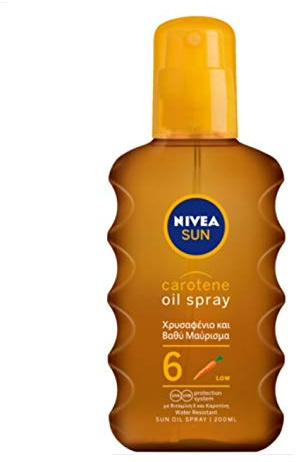 Nivea Sun Deep Tanning Oil Spray SPF 6, Golden & Lond-Lasting Tan 200ml