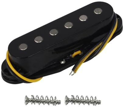 FLEOR Alnico 5 ST pickup enkel spole pickup gitarr bro pickup platt stång för ST Squier elgitarr, svart