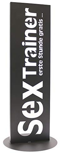 Bentatec Gartenschild Anthrazit Dekosäule lustig Sex Trainer 100cm x 30cm Gartenschild Gartendekoration Dekoratives Element