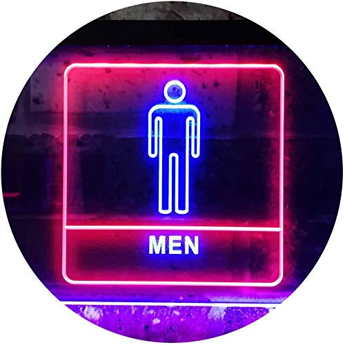 ADVPRO Men Toilet Restroom WC Display Dual Color LED Neon Sign Red & Blue 24 x 16 st6s64-i1015-rb
