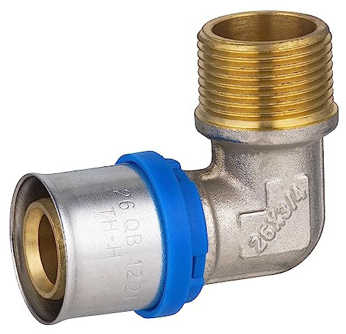 Raccord Multicouche à Sertir Multi profils TH-H-U coude diamètre Ø26 mm - à visser mâle 20x27 (3/4) - Norme NF 545 pour réseau d'eau potable et chauffage NOYON & THIEBAULT