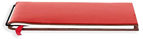 X17-A6 Notizbuch/Personal Organizer | 7mm dünn | rot; aus recyceltem Leder. Nachfüllbar. Notizheft (kariert 5mm) mit Doppeltasche, Made in Germany.