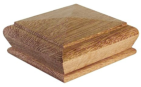 Blueprint Joinery Cambridge Casquette pyramide en chêne 120 x 120 x 50 mm pour escalier complet 90 mm, encastré pour s'adapter à un Newel de 90 mm x 90 mm (complet)