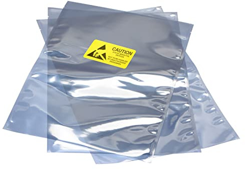sourcing map 20x Antistatische Taschen Abschirmbeutel 10x16inch | offen Spitze, mit Etiketten, für Festplatte HDD SSD