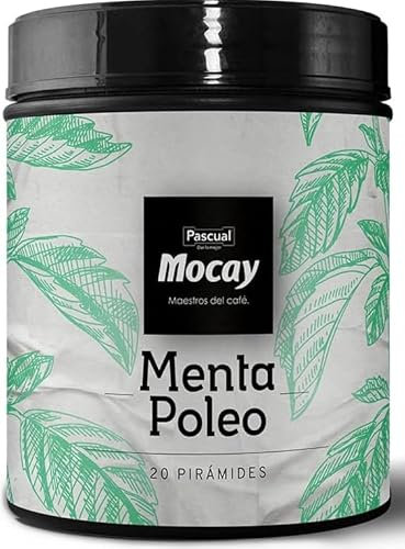 Mocay - Infusiones Sabor Menta Poleo - Pack 2 Latas de 20 Pirámides – 40 Pirámides Compostables
