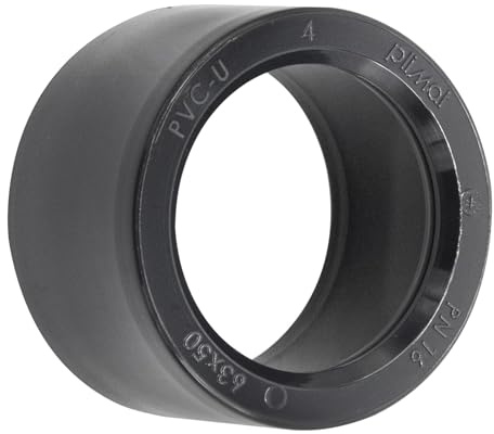 Baumaxxe PVC Reduziermuffe für 63mm Muffen auf 50mm Rohre - bm185 | Übergangsmuffe Fitting Klebemuffe Pool für Poolverrohrung, 2 auf 1 1/2 Zoll, aus weichmacherfreiem robustem PVC-U