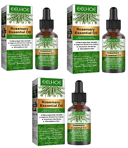 Hair Growth Oil, 3pcs Rosemary Essential Oil for Hair Growth, 30ml Hair Serums for Nourishment Scalp & Stimulates Hair Growth, Hair Care Oil for Men Women