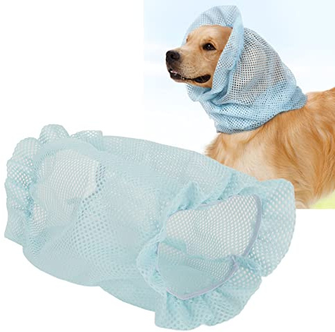 Mesh-Hundeohrabdeckung, Weiche, Atmungsaktive Hundeohrabdeckungen, Elastische Insekten, die Niedlichen Welpen-Ohrenschützer für Wandern, Camping und Andere Outdoor-Aktivitäten (S 18 x 13 x 3 cm /
