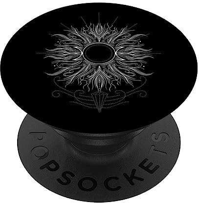 Sommer Sonne Symbol Mittsommer Sonne Fineline Tattoo PopSockets mit austauschbarem PopGrip