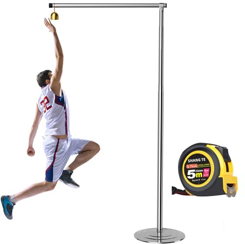 Tester per salto verticale da pavimento, strumento di misurazione dell'altezza regolabile da 1,08 a 3 m, attrezzo per la misurazione del salto dotato di nastro adesivo (Siliver, 1.08m)