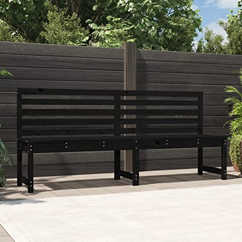 Tidyard Gartenbank Holzbank Sitzbank Gartenbankpark für 2-3 Sitzer,Balkonbank Parkbank Flurbank Terrassenbank für Terrasse,Balkon,Garten Schwarz 201,5 cm Massivholz Kiefer