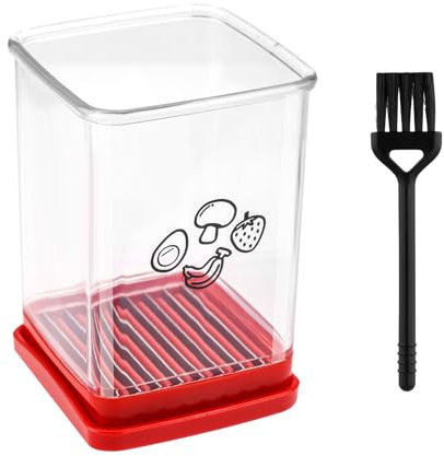 Cup Slicer Fruit, Fast Stainless Steel Vegetable Slicer Portable Strawberry Cutter with Cleaning Brush Handheld Slicing Tool Kitchen Cutting Gadget for Banana Egg Salad