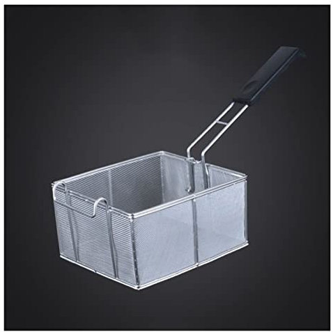 Colador para freír, espumadera de aceite, rejilla para patatas fritas, mini cesta para freír, acero inoxidable, residuos de aceite para freír, apto para cocina, restaurante, barbacoa, cocina, rejill