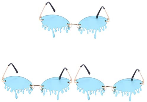 VALICLUD 3stücke Lustige Sonnenbrille Im Tränen-stil Kreative Party-sonnenbrille Für Frauen Originelle Dekoration Und Fotorequisiten Für Hochzeiten Festivals Und Feiern Grün