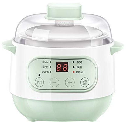 Electric Slow Cooker - 1L Ceramics Water Stew Pot 200W Smart Reservation Household Kitchen Appliance With Timing Function - Ideal for Delicious Home-Cooked Meals