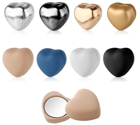 Mikovivi 8pcs Hijab Scarf Clip, Strong Heart Shaped Multi-Purpose Scarf Magnetic Clasp Pinless Brooch for Woman Hijabs Scarves Clothes