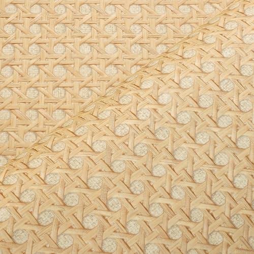 VEELIKE Non-Textured Natural Brown Rattan Peel and Stick Wallpaper Waterproof Rattan Weave Wallpaper for Bedroom Walls 15.7''x354'' Self Adhesive Cane Look Contact Paper for Cabinets Dressers Shelves