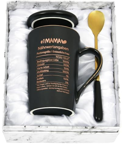 Joymaking Tasse beste MAMA der Welt, verschiedene doppelseitige Druck-Geschenkidee für MAMA zum Geburtstag, Muttertag, Weihnachtsgeschenke für Mutter, Muttertag Geschenk Kaffeetasse, 400 ml schwarz